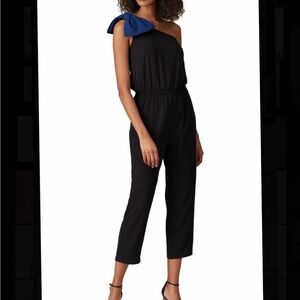 Amanda Uprichard Black Jumpsuit with Blue Bow